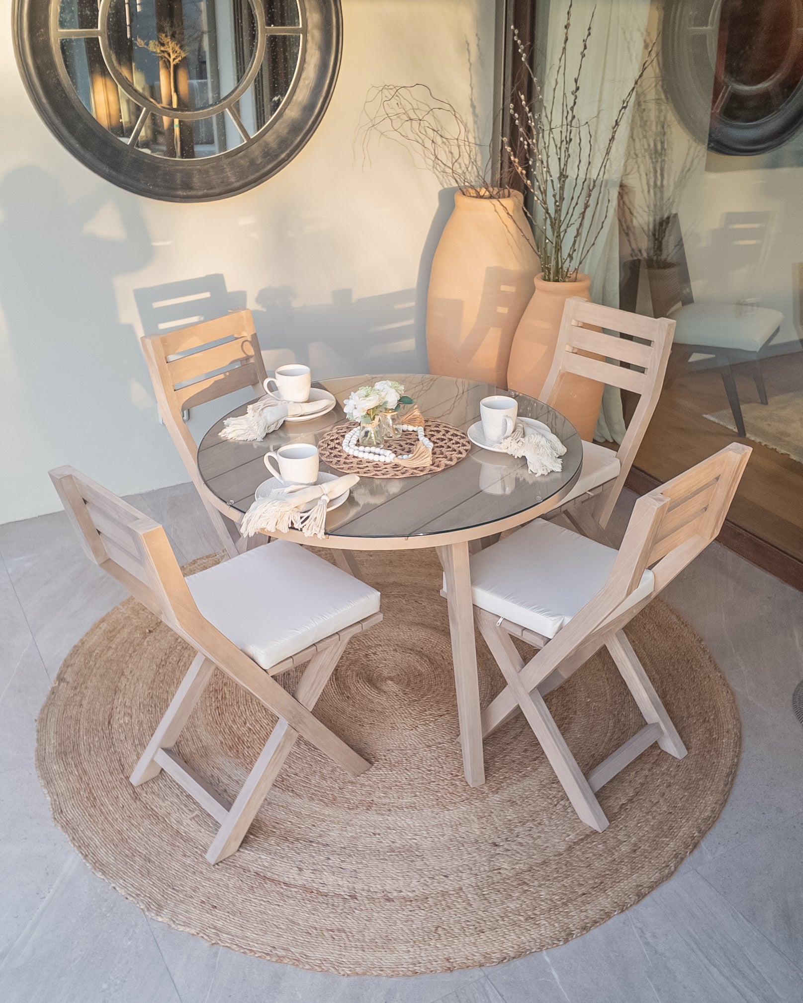 Mesa Parisina Redonda - Rustic Chic