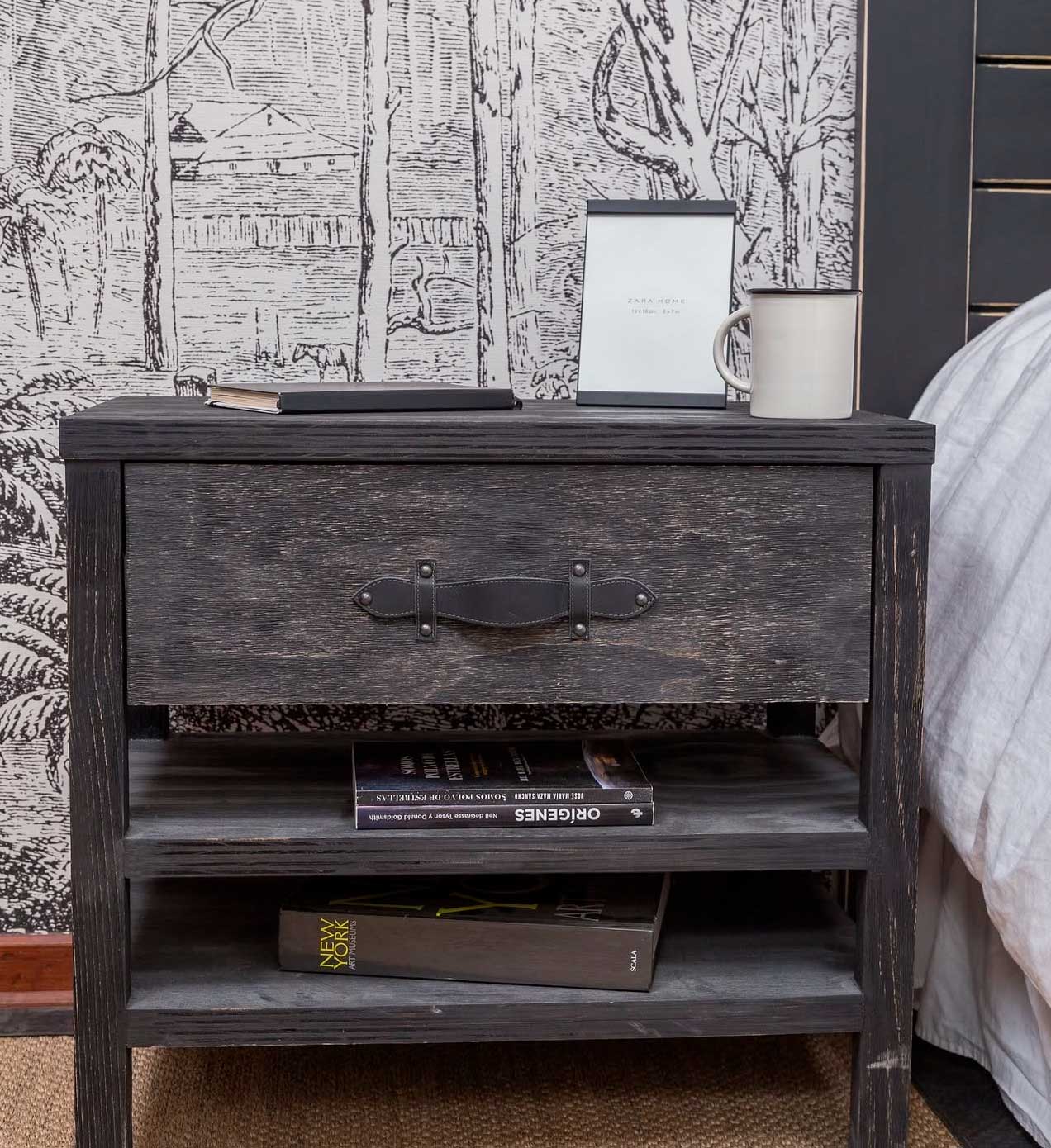 Respaldo Trini Plaza Negro - Rustic Chic